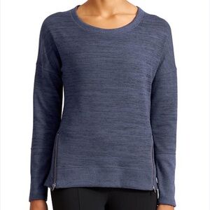 Athleta Blissful Sharkbit Blue Women’s XS Long Sleeve Pullover Sweater Crew Neck